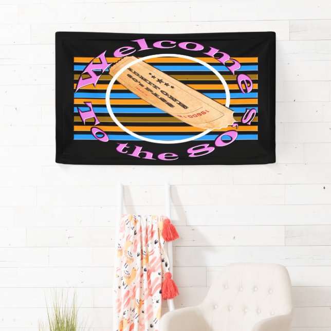 Admit one ticket - to the 80's  banner (Insitu)