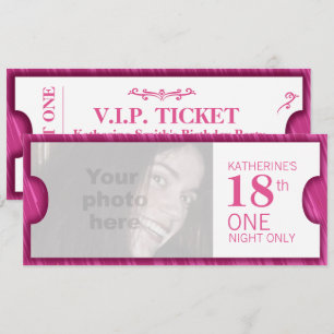 Admit one VIP 18th birthday party invite