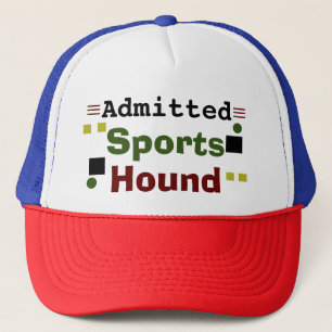 Admitted Sports Hound Multicolored Abstract Text Trucker Hat