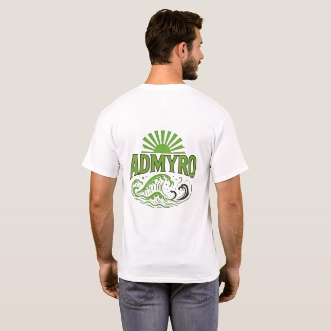Admyro Waves T-Shirt Homme - Logo Front & Back Des (Dos entier)