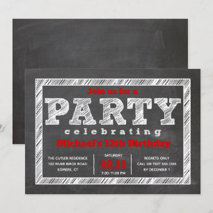 Ado Boy Invitation Anniversaire, Tableau noir, Rou
