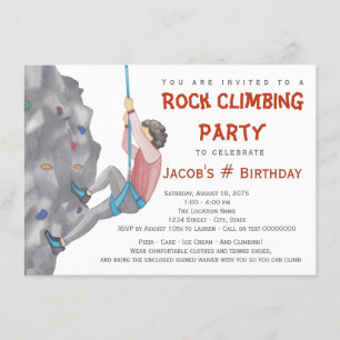 Ado Boy Rock Escalade Anniversaire Invitations