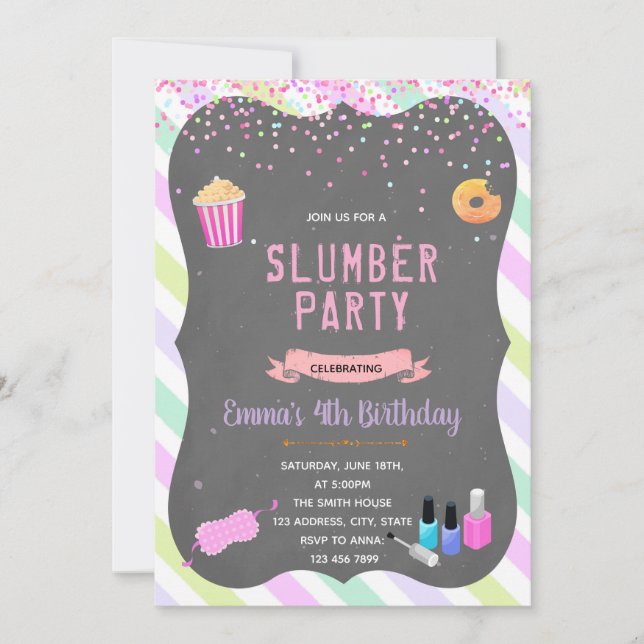 Ado couchette d'anniversaire invitation (Devant)