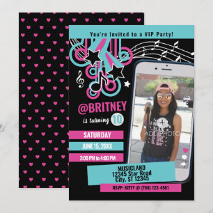 Ado Dance Party Photo Invitation d'anniversaire