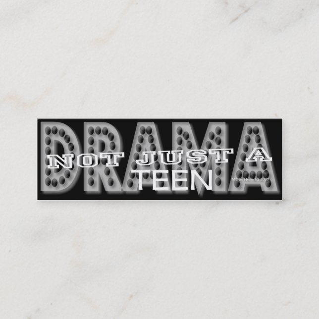Ado de drame - carte personnelle de médias sociaux (Devant)
