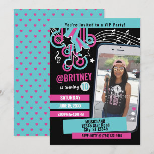 Ado Music Star Photo Invitation Anniversaire