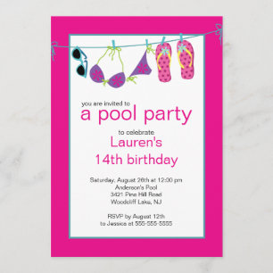 Ado Pool Invitation Flip Flops Closed