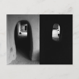 Adobe Corridor: Black and White Photos Postcard
