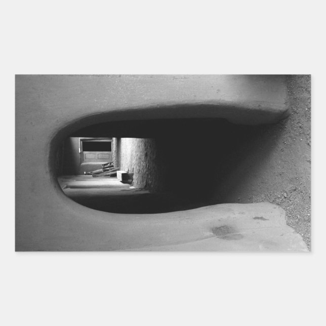 Adobe Doorway Architecture Black & White Photo Sticker (Front)