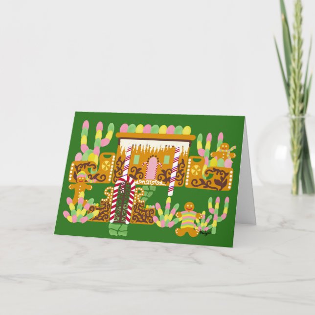 Adobe Gingerbread House with Gum Drops Card (Front)