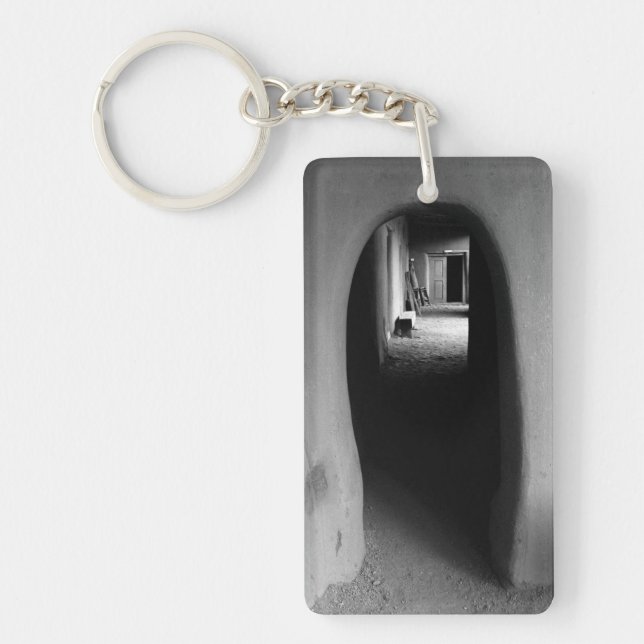 Adobe Passageway: Black & White photo Keychain (Front)