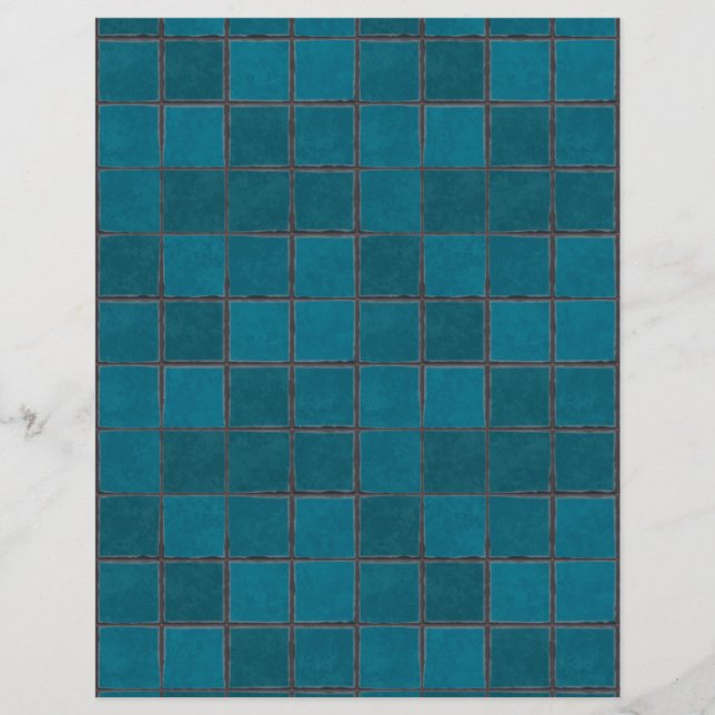 Adobe Terracotta Carreaux Turquoises Papier artisa (Devant)
