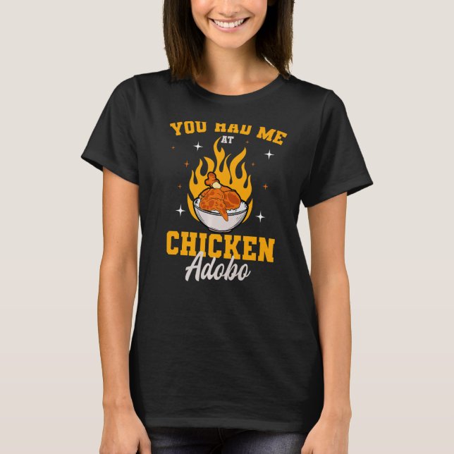 Adobo Chicken Rice Pinoy Cuisine Philippine Flag T-Shirt (Front)