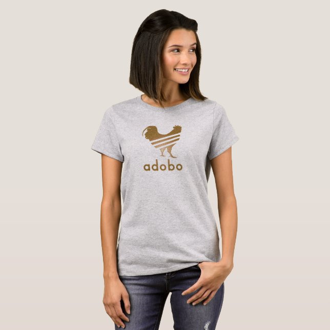 Adobo T-shirt, Gold with Line Drawings T-Shirt (Front Full)