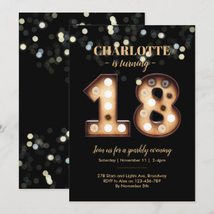 Adolescence Sparkly 18e anniversaire invitation