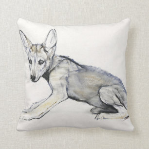 Adolescent Arabian Wolf Pup 2009 Throw Pillow