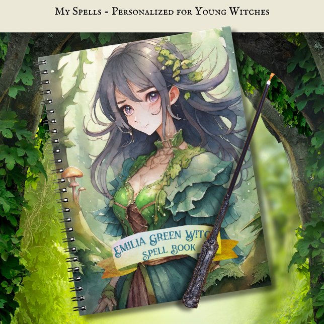 Adolescent Verte sorcière Spells Livre Grimoire (Créateur téléchargé)