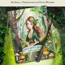 Adolescent Verte sorcière Spells Livre Grimoire