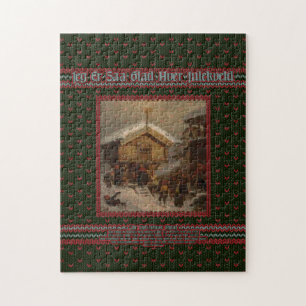 Adolph Tidemand Norsk juleskikk Jigsaw Puzzle