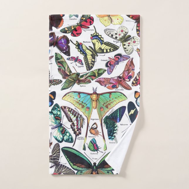 Adolphe Millot "Butterflies" 3. Bath Towel Set (Hand Towel)