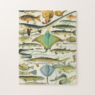 Adolphe Millot fish B Jigsaw Puzzle