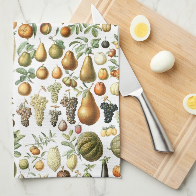 Adolphe Millot Fruit Pattern Kitchen Towel (Quarter Fold)