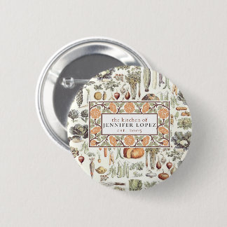 Adolphe Millot Vegetable Pattern 2 Inch Round Button