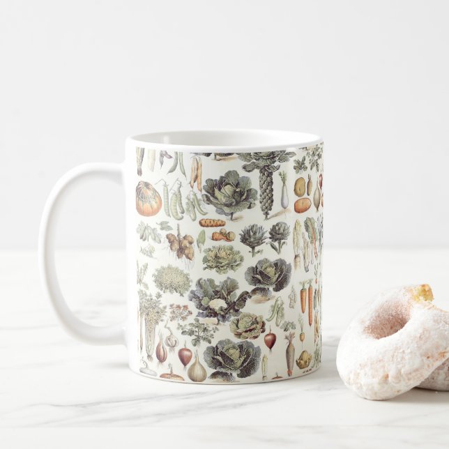 Adolphe Millot Vegetable Pattern Coffee Mug (With Donut)