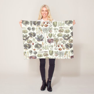 Adolphe Millot Vegetable Pattern Fleece Blanket