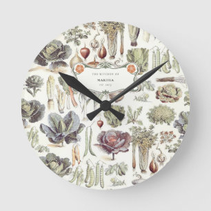 Adolphe Millot Vegetable Pattern Round Clock