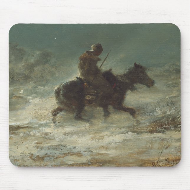 Adolphe Schreyer - Man with Lance Riding through Mouse Pad (Front)