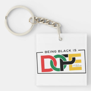 ADOM "Being Black Is Dope" V-Neck Tee Keychain