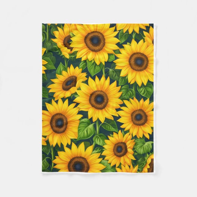 ADOM Bright Sunflower Throw Blanket (Front)