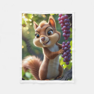 ADOM Cute Squirrel With Grapes Blanket