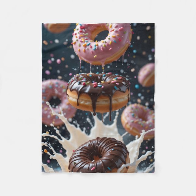 ADOM Floating Doughnuts Milk Splash Blanket (Front)