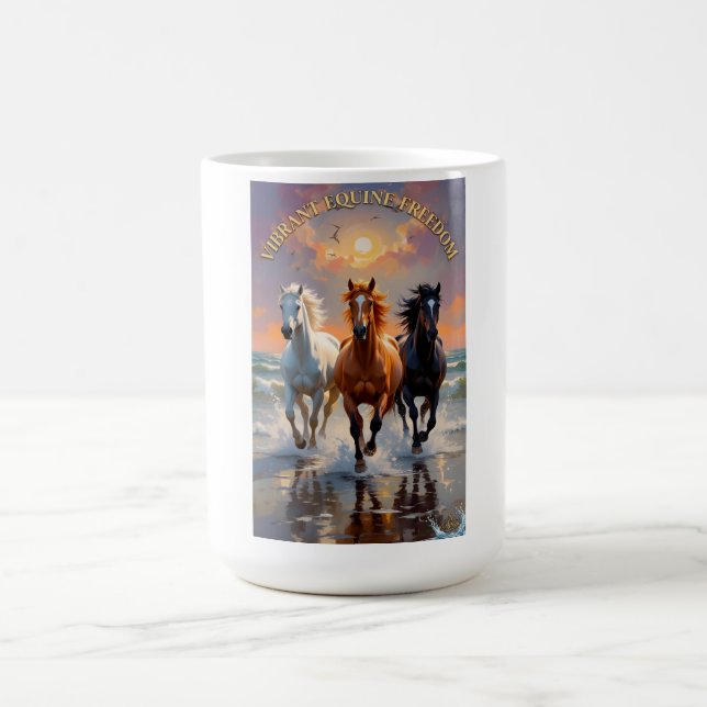ADOM "Galloping Horses" Women's Graphic Tee Coffee Mug (Center)