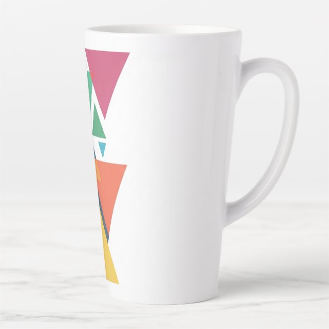 ADOM Geometric Art Long-Sleeve Tee Latte Mug (Right)