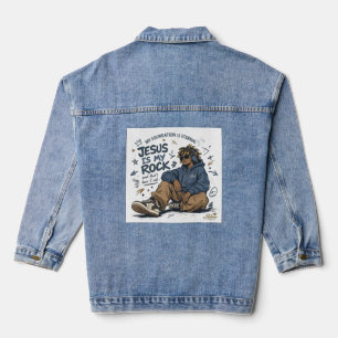 ADOM "Jesus Is My Rock" Women's T-Shirt Denim Jacket
