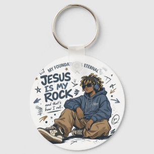 ADOM "Jesus Is My Rock" Women's T-Shirt Keychain