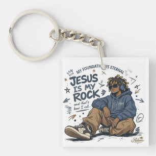 ADOM "Jesus Is My Rock" Women's T-Shirt Keychain