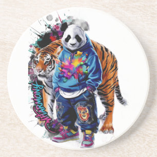 ADOM Premium Artistic Panda & Tiger Graphic Notebo Coaster