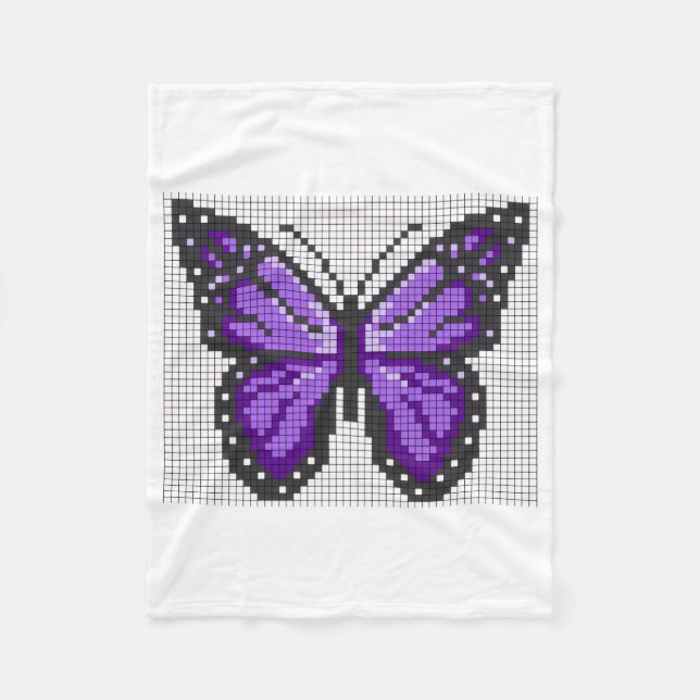 ADOM Purple Pixel Butterfly Blanket (Front)
