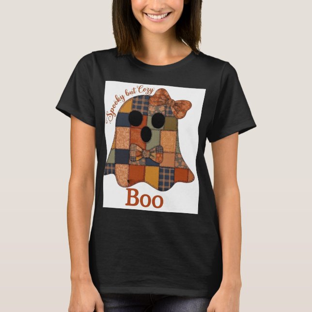 ADOM "Spooky but Cozy" Ghost Women's Tee (Front)