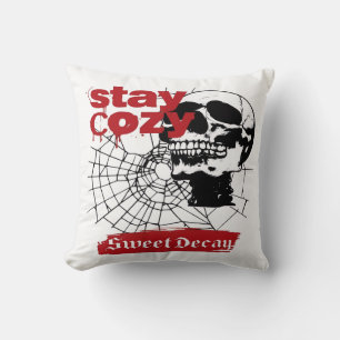 ADOM "Stay Cozy" Women's Long-Sleeve Graphic Tee Throw Pillow