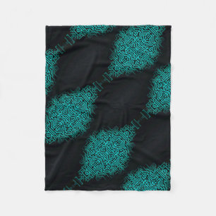 ADOM Teal Dot Matrix Dark Blanket