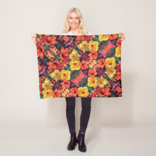 ADOM Tropical Hibiscus Pattern Blanket