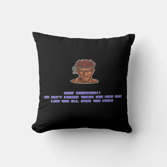 Adon KO'ed Throw Pillow (Front)