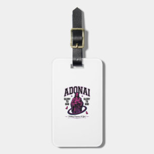Adonai Glory to God Vintage Christian Vector Desig Luggage Tag