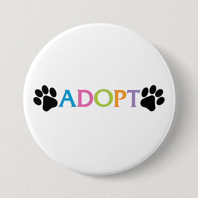 Adopt 3 Inch Round Button (Front)