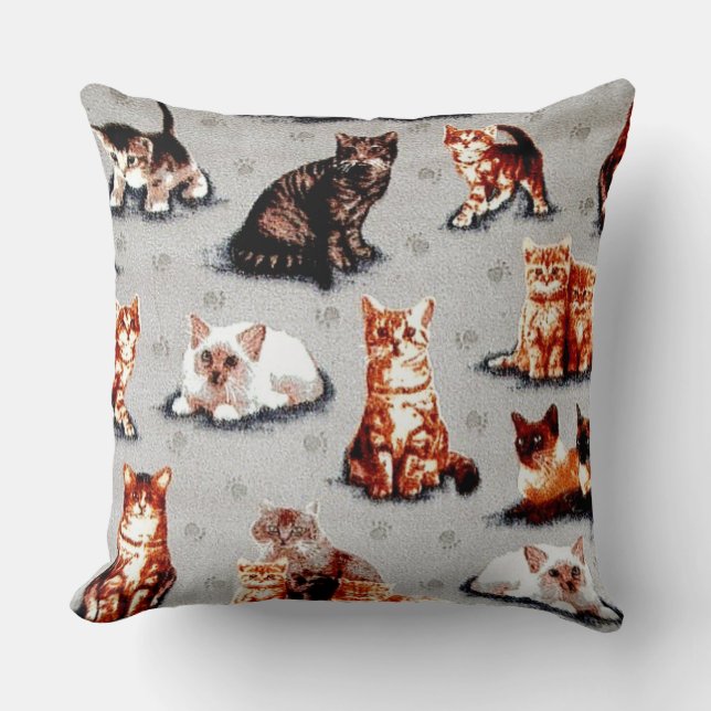 Adopt A Animal Shelter Cat Throw Pillow (Front)